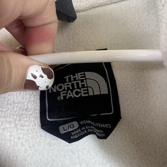 The North Face Polartec Classic White/Gray Fleece Jacket Size Large - Picture 4 of 9
